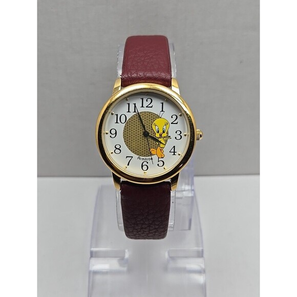 Armitron Tweety Bird Watch Gold Tone Quartz 2000 Hong Kong WR 100 Ft New Battery - Picture 1 of 11